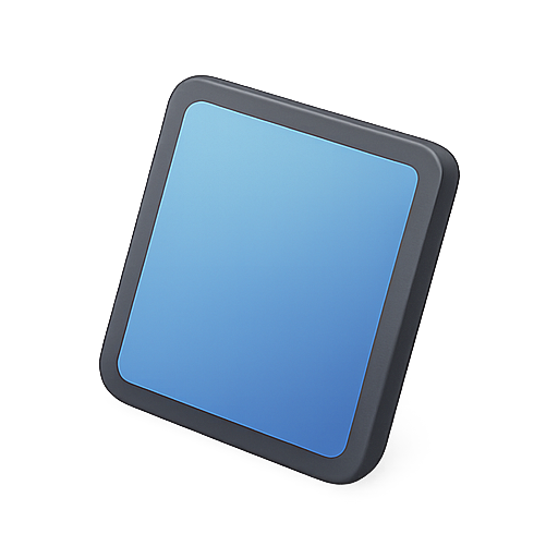 3d, button, blue icon