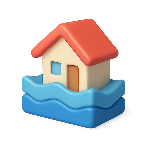 House, flood, water icon