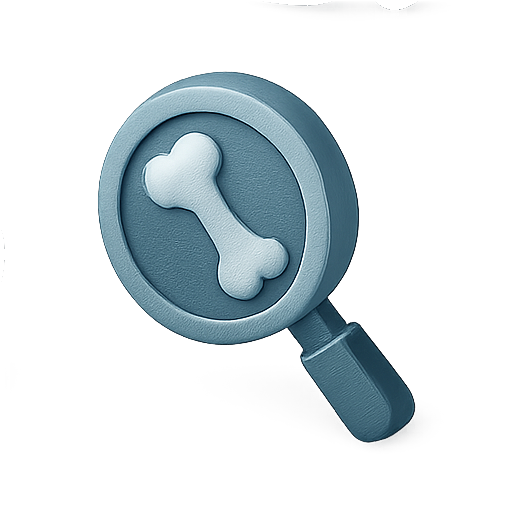 Search, magnifying, bone icon