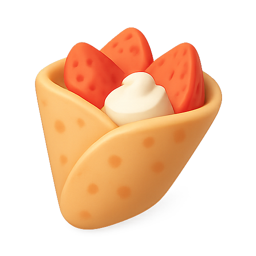 Dessert, crepe, strawberries icon
