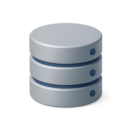 Database, storage, circular icon