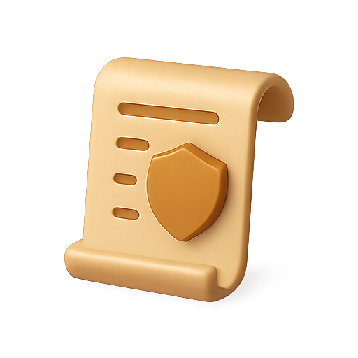 Document, shield, security icon