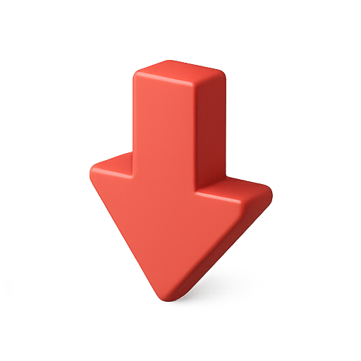 Arrow, 3d, red icon