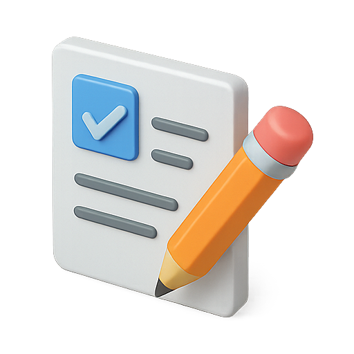 Document, checklist, pencil icon