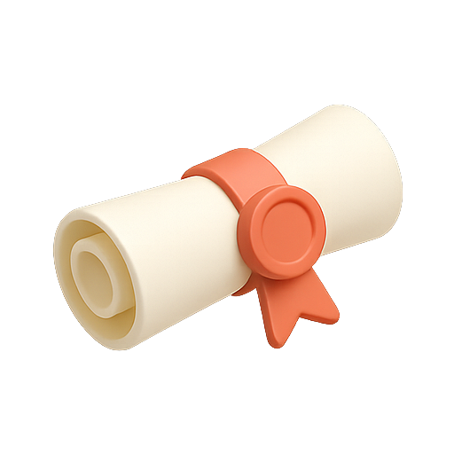 Scroll, diploma, certificate icon