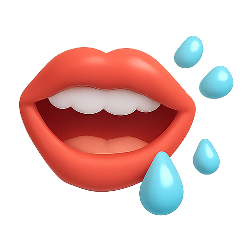 Lips, mouth, saliva icon