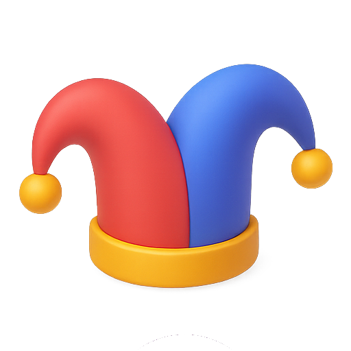 Jester, hat, playful icon