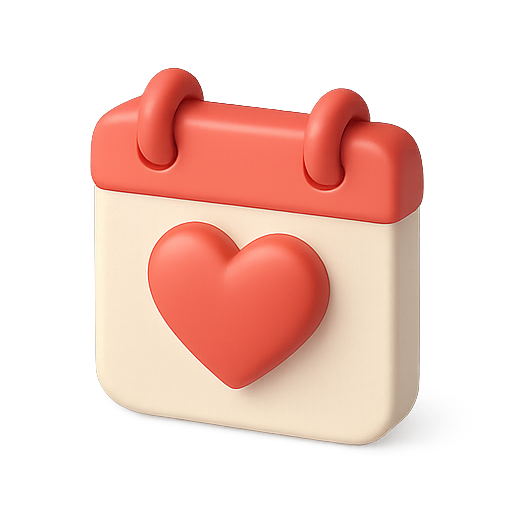 Calendar, love, date icon