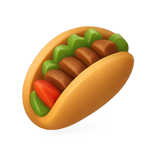 Taco, food, 3d icon