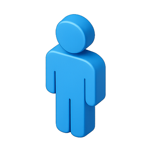 3d, character, blue icon
