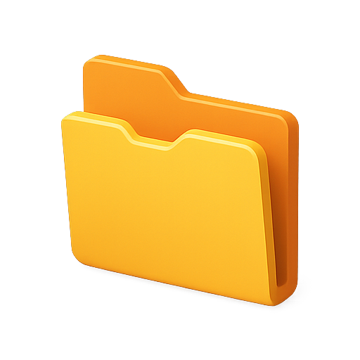 Folder, 3d, yellow icon
