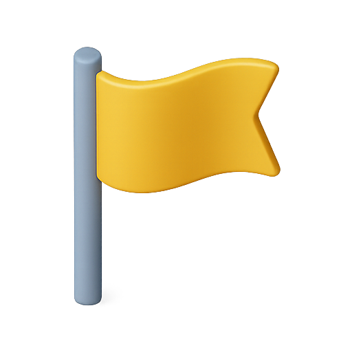 Flag, yellow, 3d icon
