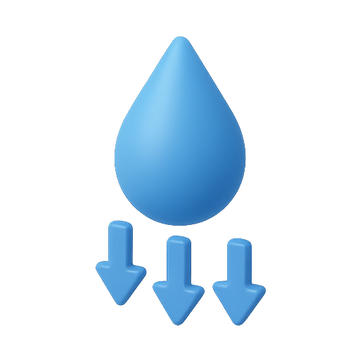 Water, drop, downward icon