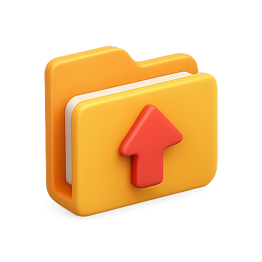 Folder, upload, data icon