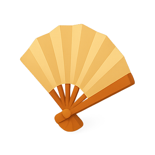 Fan, folding fan, traditional icon