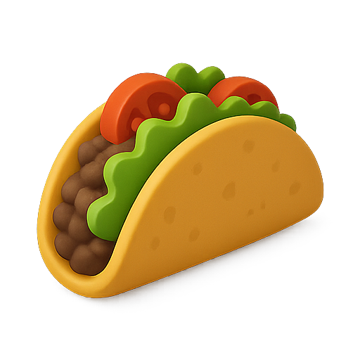 Taco, food, 3d icon