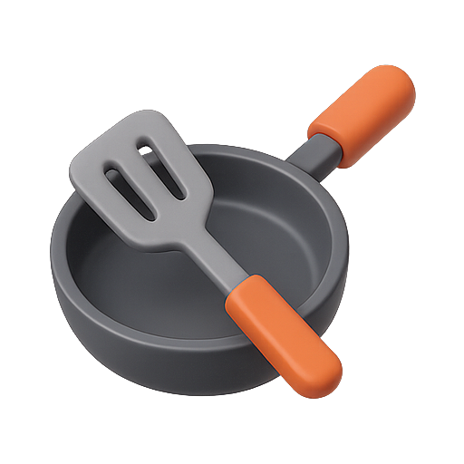 Frying pan, kitchenware, cooking utensil icon