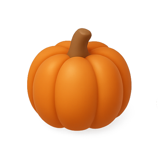 Pumpkin, 3d, orange icon