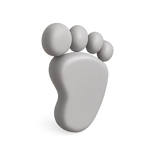 Footprint, 3d design, gray icon