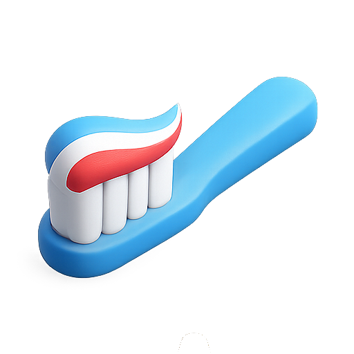 Toothbrush, toothpaste, oral hygiene icon
