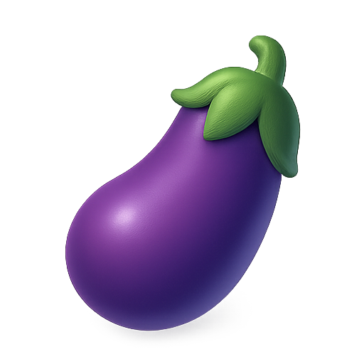 Eggplant, vegetable, 3d icon