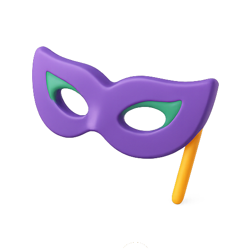 Mask, 3d, purple icon