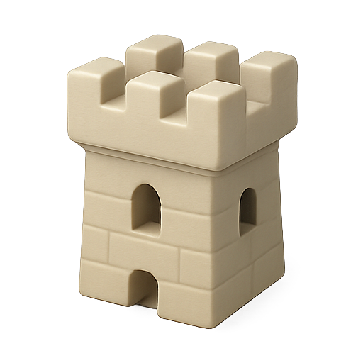 Tower, castle, 3d icon