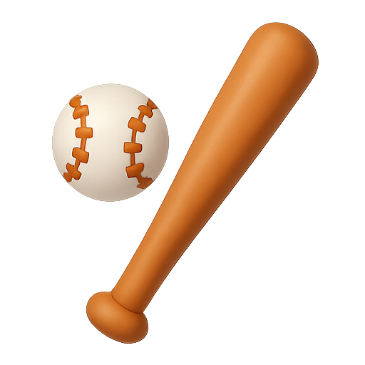 Baseball, bat, sports icon