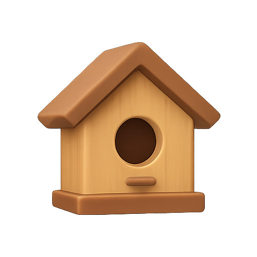 Birdhouse, 3d, wooden icon