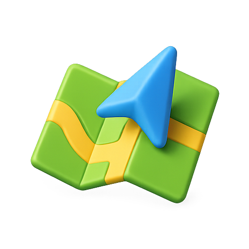 Map, navigation, 3D icon