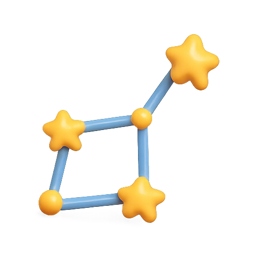 3d, stars, constellation icon