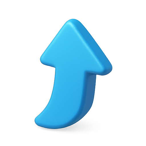 Arrow, direction, blue icon