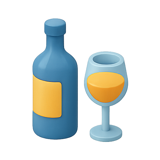 Bottle, glass, blue icon