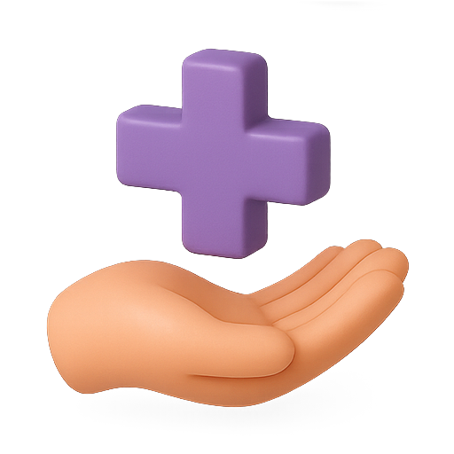 Hand, plus, 3d icon