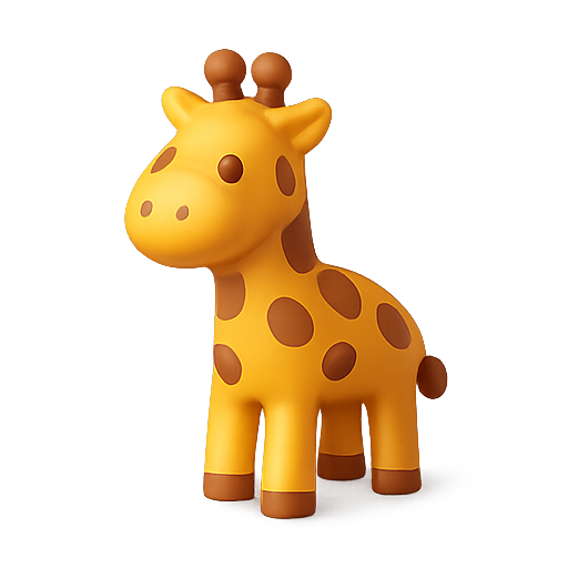 Giraffe, 3d, toy icon