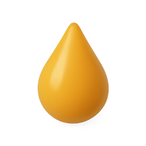 Drop, yellow, 3d icon