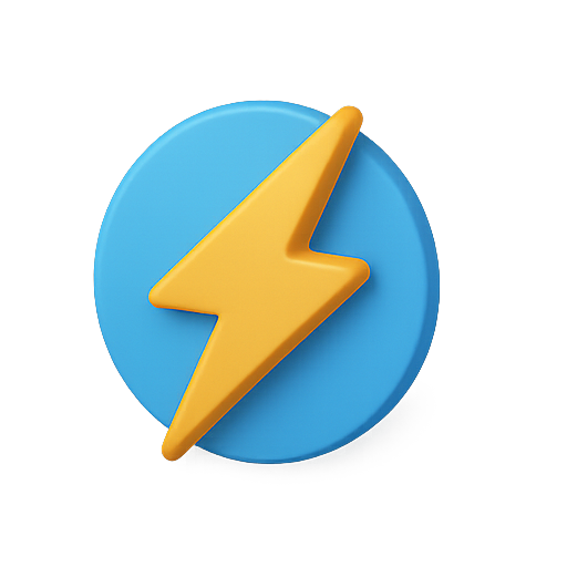 Lightning, energy, 3d icon