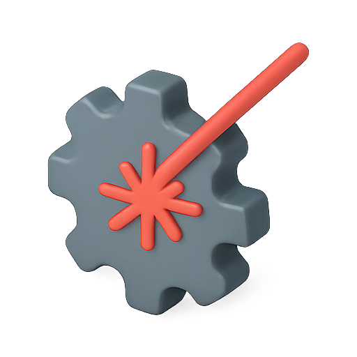 Gear, 3d, technology icon