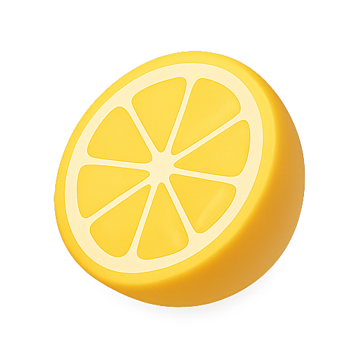 Lemon, fruit, 3d icon