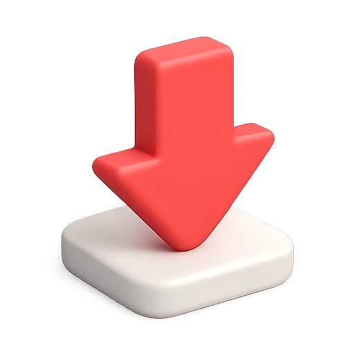 Arrow, download, 3d icon