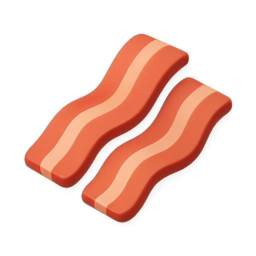 Bacon, food, 3d design icon