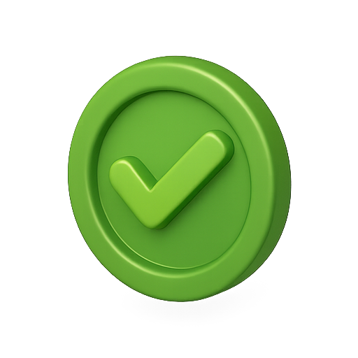 Checkmark, green, button icon