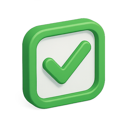 Checkmark, green, 3d icon