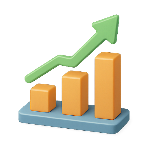 Data visualization, growth, statistics icon