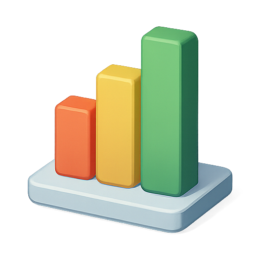 Bar chart, graph, data visualization icon
