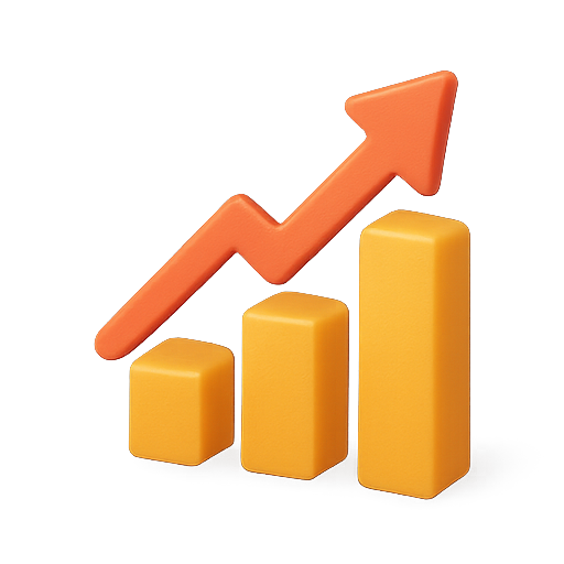Growth, trends, data visualization icon