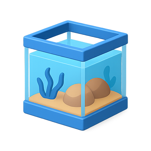 Aquarium, 3d, container icon
