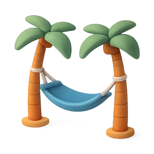 Hammock, palm trees, tropical icon