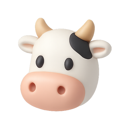 Cow, 3d, animal icon