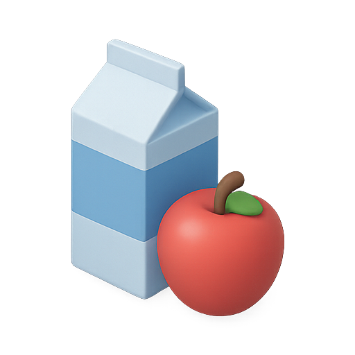Milk, apple, food icon